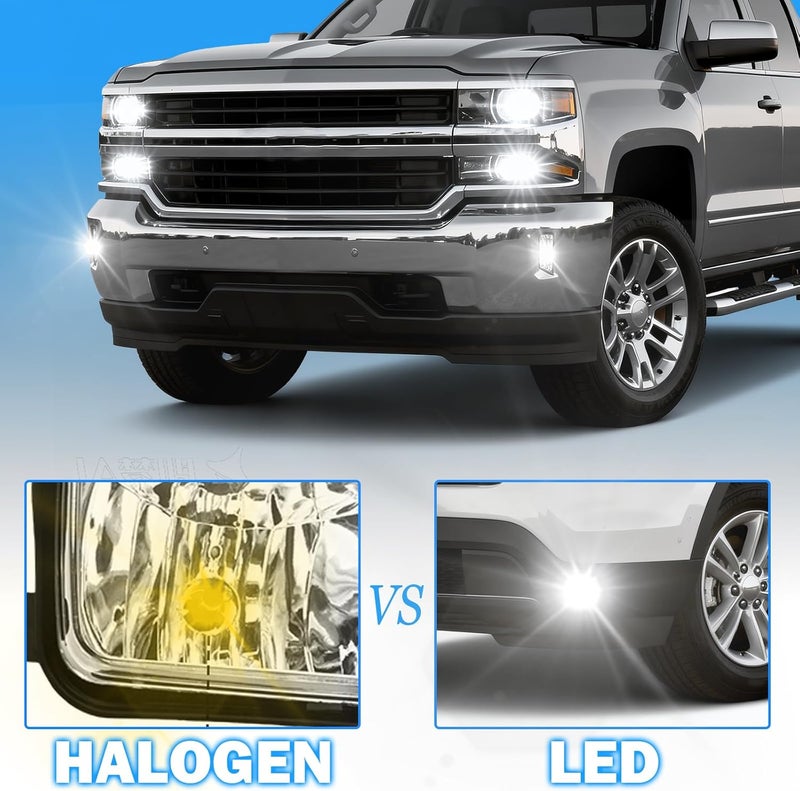 BOXLIGHT LED Fog Lights Assembly w/DRL Compatible With 2016 2017 2018 Chevy Silverado 1500 Front Bumper Driving Fog Lamp Fog Light Kits - Image 5